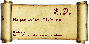 Mayerhofer Diána névjegykártya