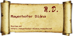 Mayerhofer Diána névjegykártya